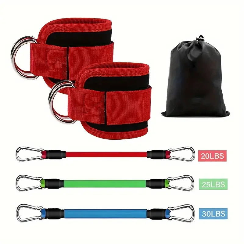 6 Pcs Set TPE Loop Resistance Bands Ankle & Leg Exercise Band for Speed Training