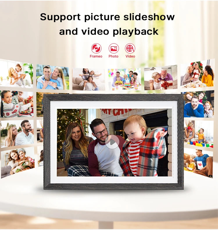 Smart WIFI Digital Photo Frame Large Load Rechargeable Battery Electronic Video Playback