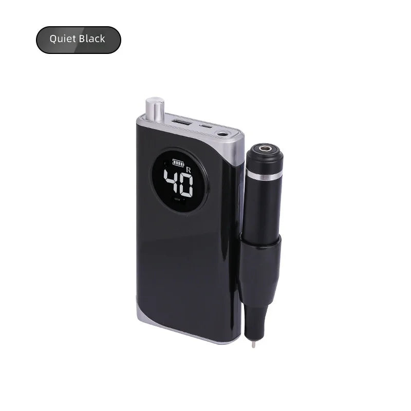 40000RPM Electric Nail Drill Machine 2600mAh Type-C 12H Runtime LCD Display F/R Aluminum