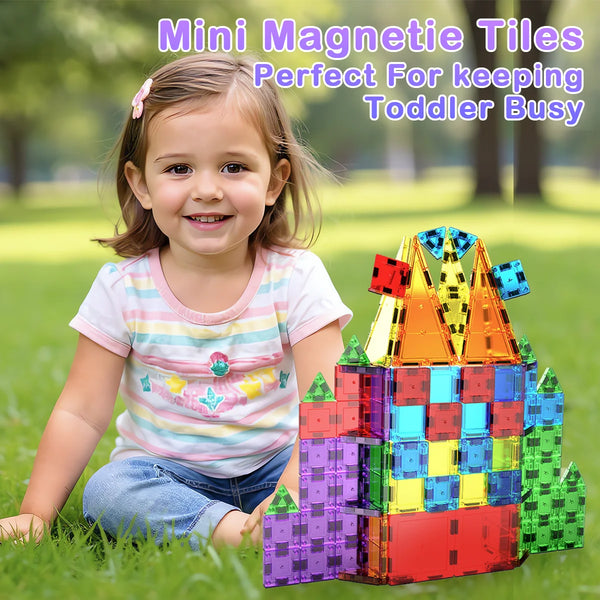 Magnetic Building Tiles Blocks STEM Montessori Educational DIY Construction Toys ABS