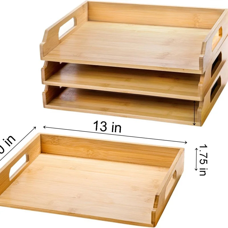 Handmade 3-Tier Bamboo Wood Modern Multi-Purpose Creative Detachable Desk & Home Office