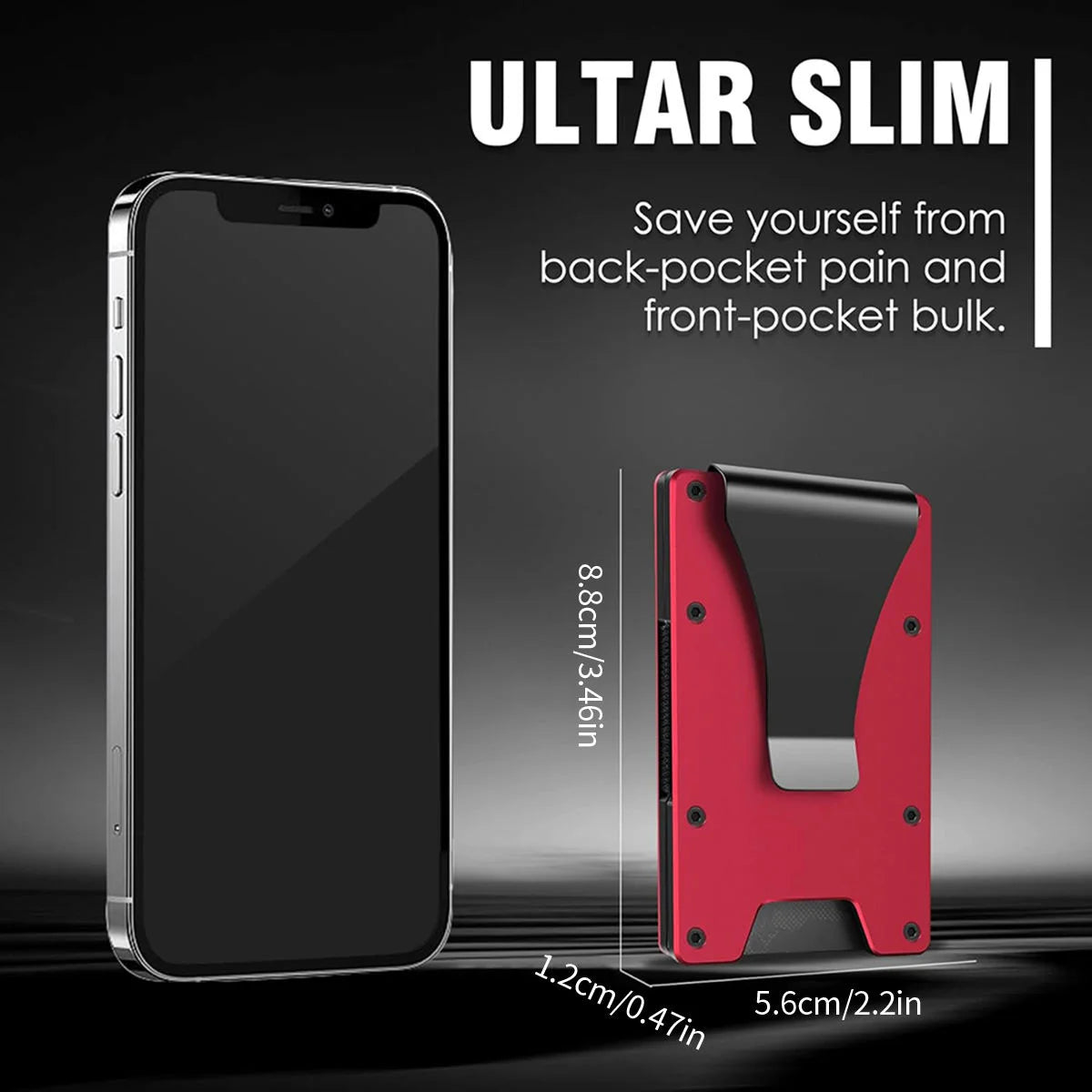 Minimalist Carbon Fiber Card Holder RFID Blocking Slim Unisex Wallet with Money Clip 3