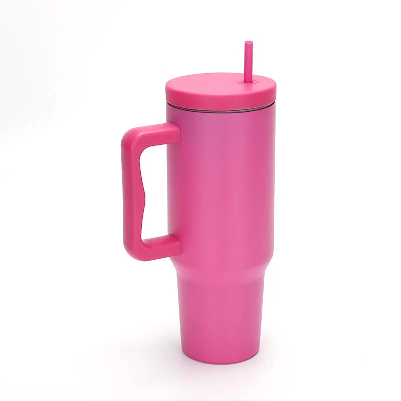 Custom 40 Oz Stainless Steel Vacuum Tumbler Insulated Travel Cup with Handle for Camping