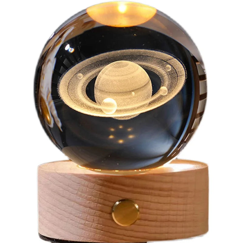 Luminous Crystal Ball Star Touch Rechargeable Nightlight Ornaments Birthday Gift Girls