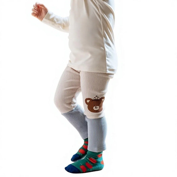 Stock Childrens Cotton Fleece-Lined Thickened DERON Base Leggings; Autumn/Winter Kids