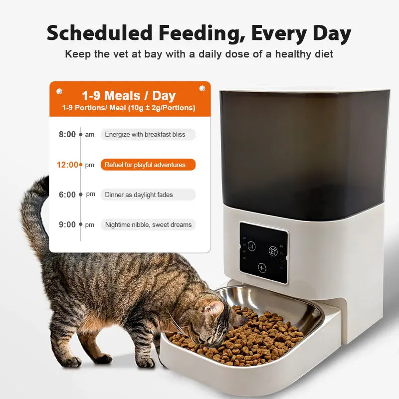 Programmable Automatic Pet Food Dispenser 6L Smart Cat Feeding Machine Pet Feeder