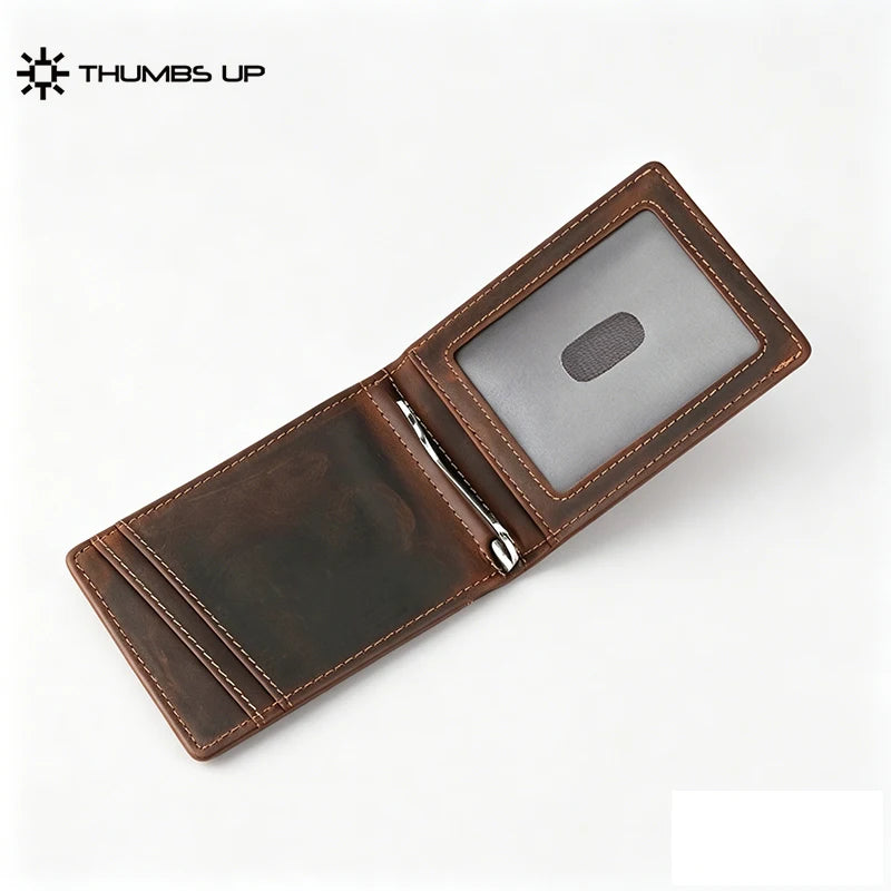 Blocking Slim Fold Closure Microfiber Leather Wallet Minimalist Men'S Travel Front Pocket