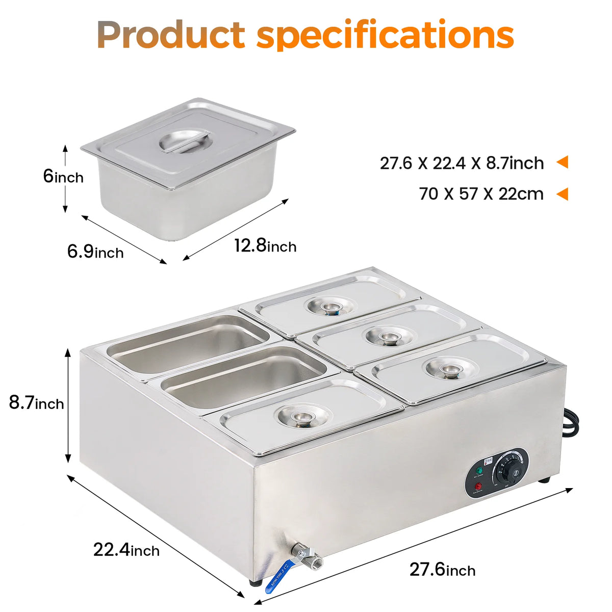Electric Lunch Box Stainless Steel Insulated Food Warmer Pot for Restaurant Use