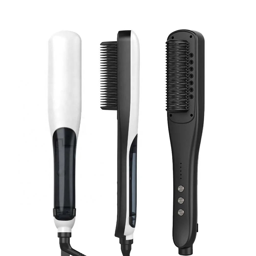 Professional Steam Hair Straightener Brush 3 in 1 Straightening Brush Hot Comb Portable