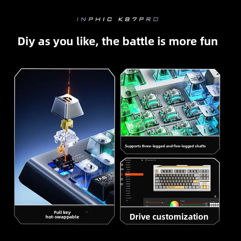 K87PRO Mechanical Keyboard USB Wireless Wired Three-Mode Customized E-Sports Gaming