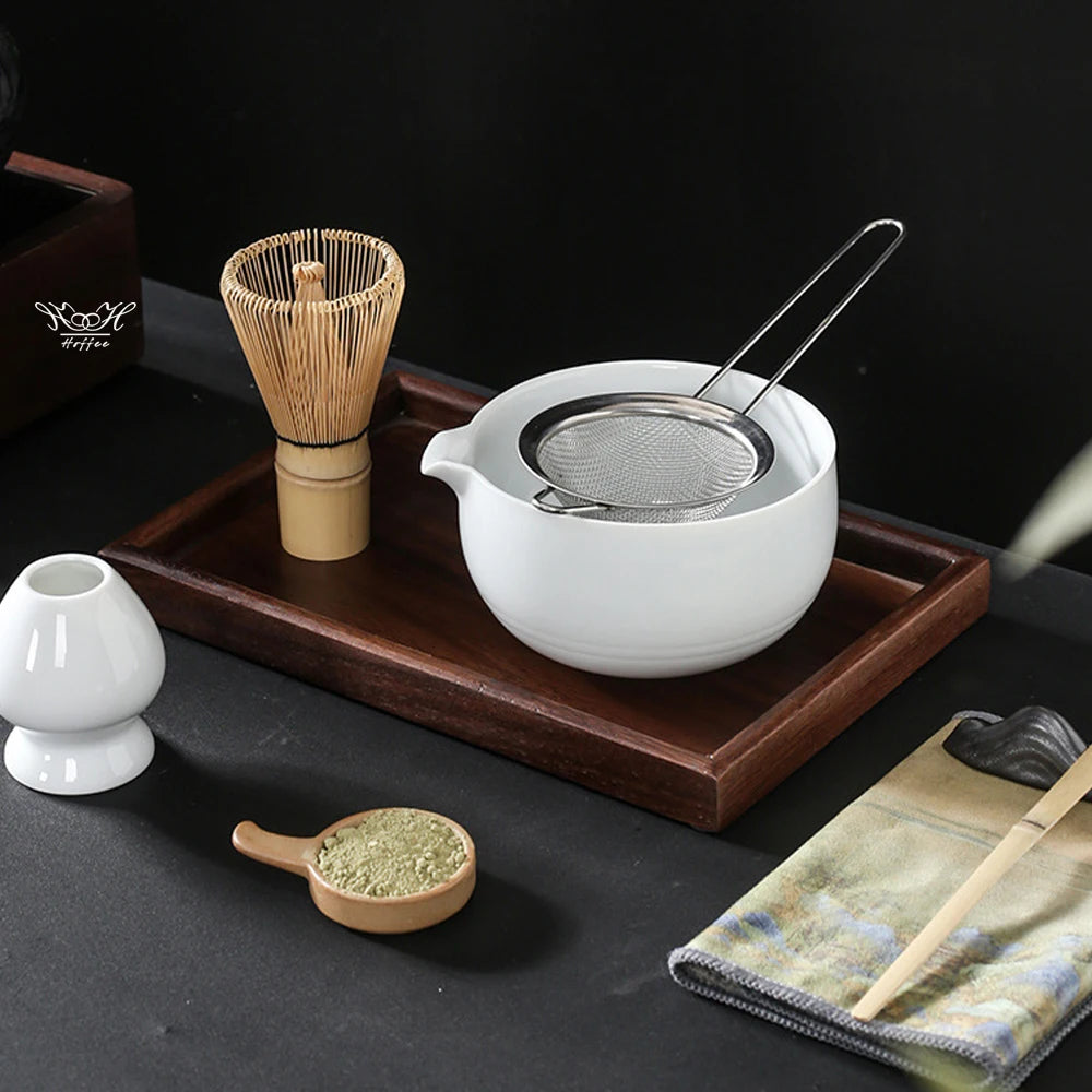 Custom 4-In-1 Gift Box Matcha Set Traditional Japanese Bamboo Whisk Chawan Fine Mesh