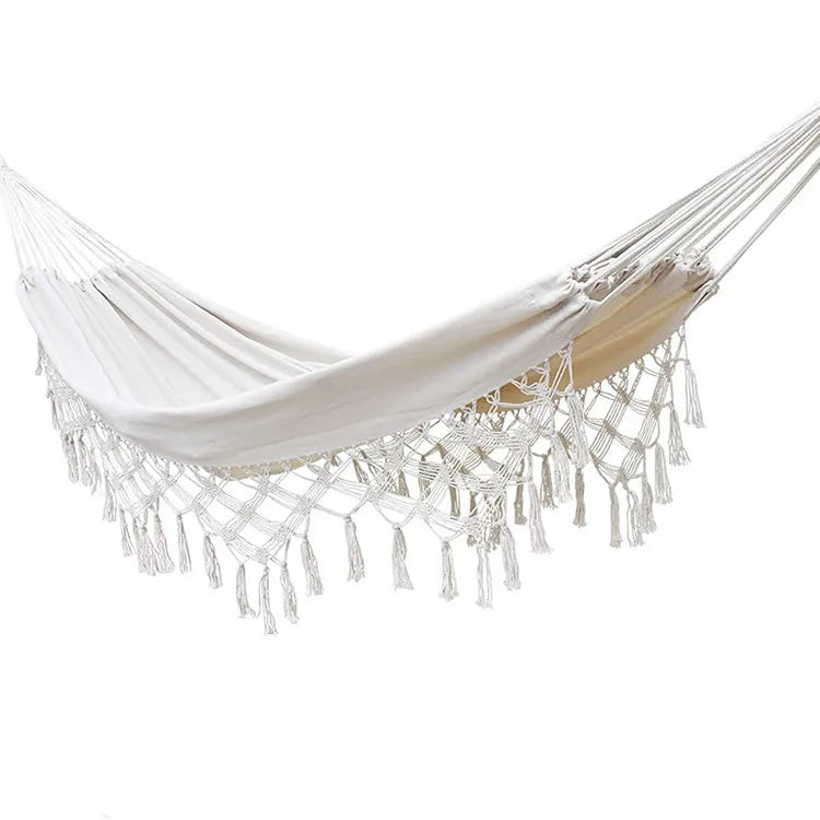 Single or Double Tassel Hammock with Swing Feature Indoor or Outdoor Use Made of Cotton