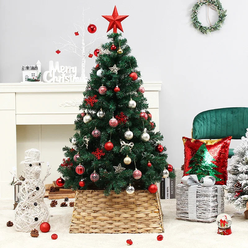 Luxury Black Water Hyacinth Christmas Tree Skirt Collar Trees Decorations Ring Cover