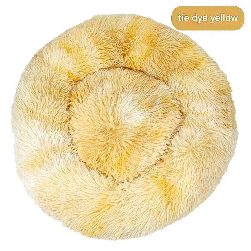 Luxury Fluffy Cushion Plush Soft Donut Dog Bed Accessories Washable Calming Sofa Camas