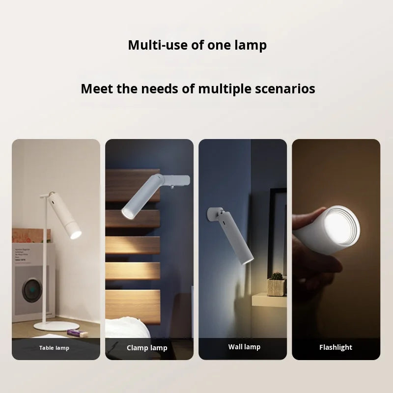 Rechargeable Touch Control Magnetic Cordless Table Lamp | Modern Bedroom LED Spotlight