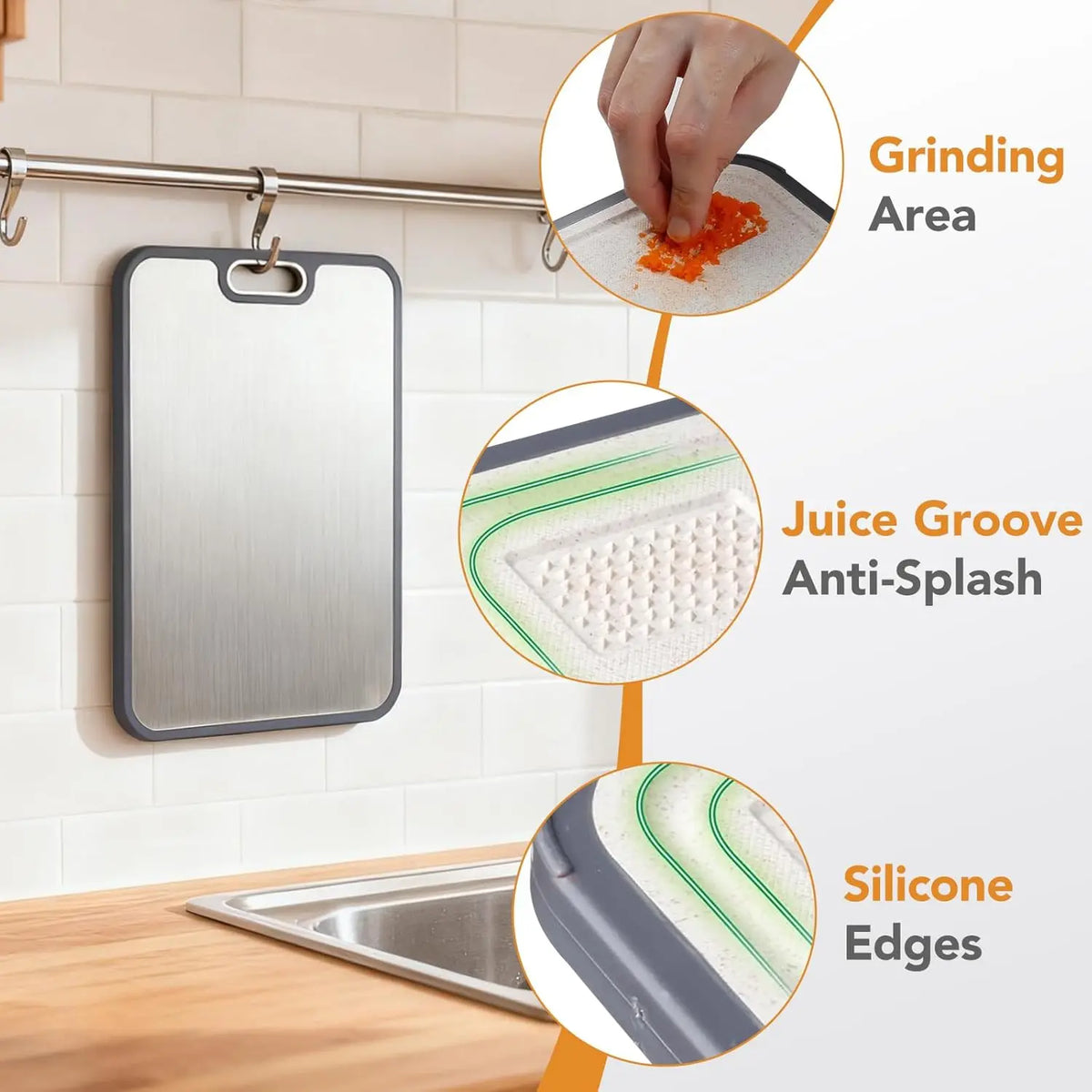Antibacterial Dishwasher Safe Easy Clean Food Grade Pure Titanium Double Sided 0.56