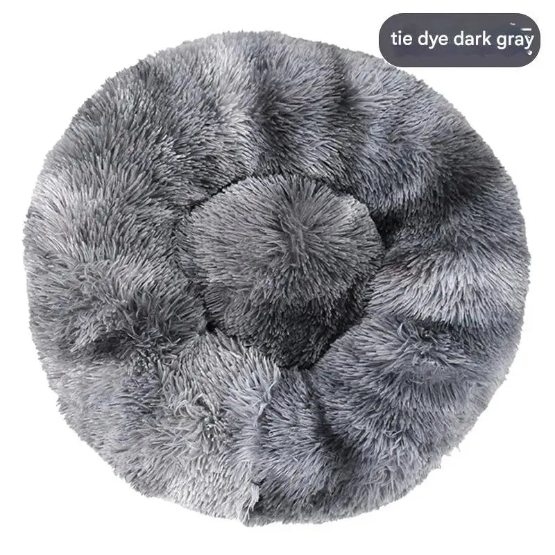 Luxury Fluffy Cushion Plush Soft Donut Dog Bed Accessories Washable Calming Sofa Camas