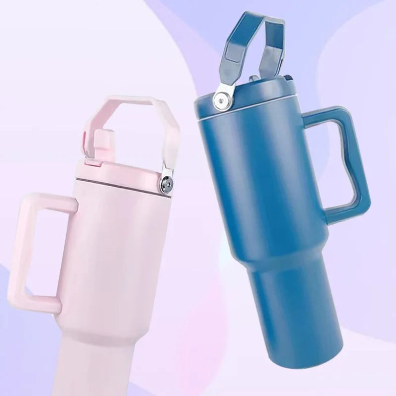 Custom 40 Oz Stainless Steel Vacuum Tumbler Insulated Travel Cup with Handle for Camping