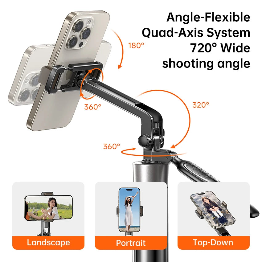 Stylish Multi-Function Wireless Mini Selfie Stick With Magnetic Tripod Foldable