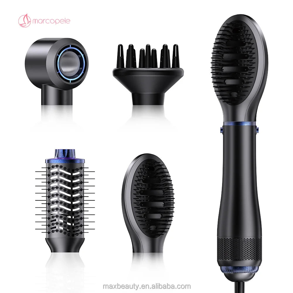Max Beauty Hair Straightener Brush Negative Ion 4 in 1 Hair Styling Tool Set Hair Dryer