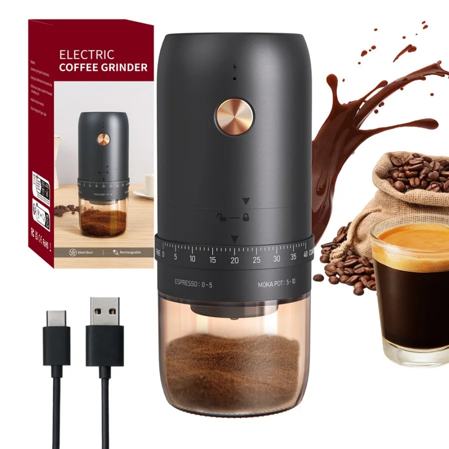 Electric Coffee Mill Small Rechargeable Usb Portable Handheld Burr Coffee Bean Grinder