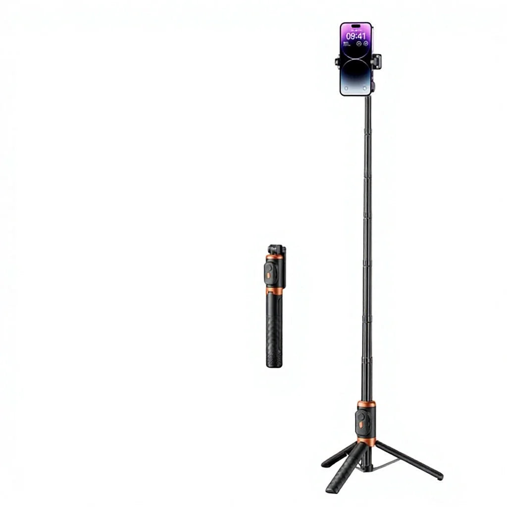 Stable Bluetooth Selfie Stick Tripod with Remote 2 in 1 Adjustable Phone Stand