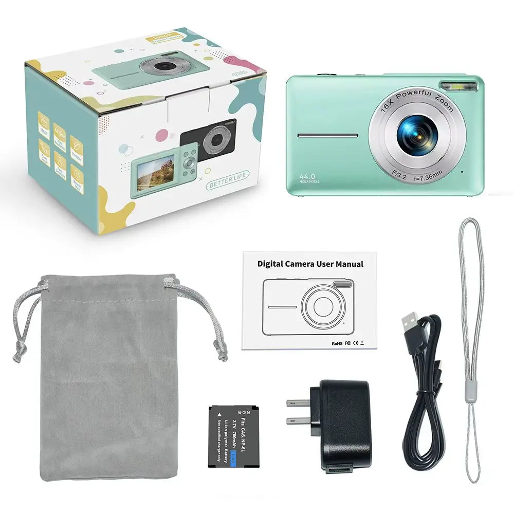 32GB Kids Mini FHD Full HD Digital Camera Face Detection Retro Pink Children'S