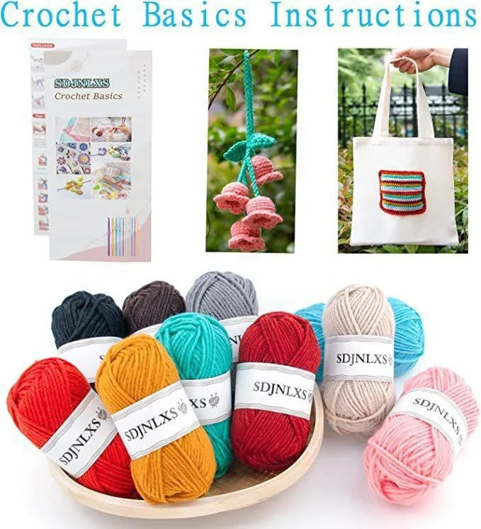 73 Piece Crochet Tools Kits Various Yarn Balls Needles Accessories Yarn Set Crochet Kit