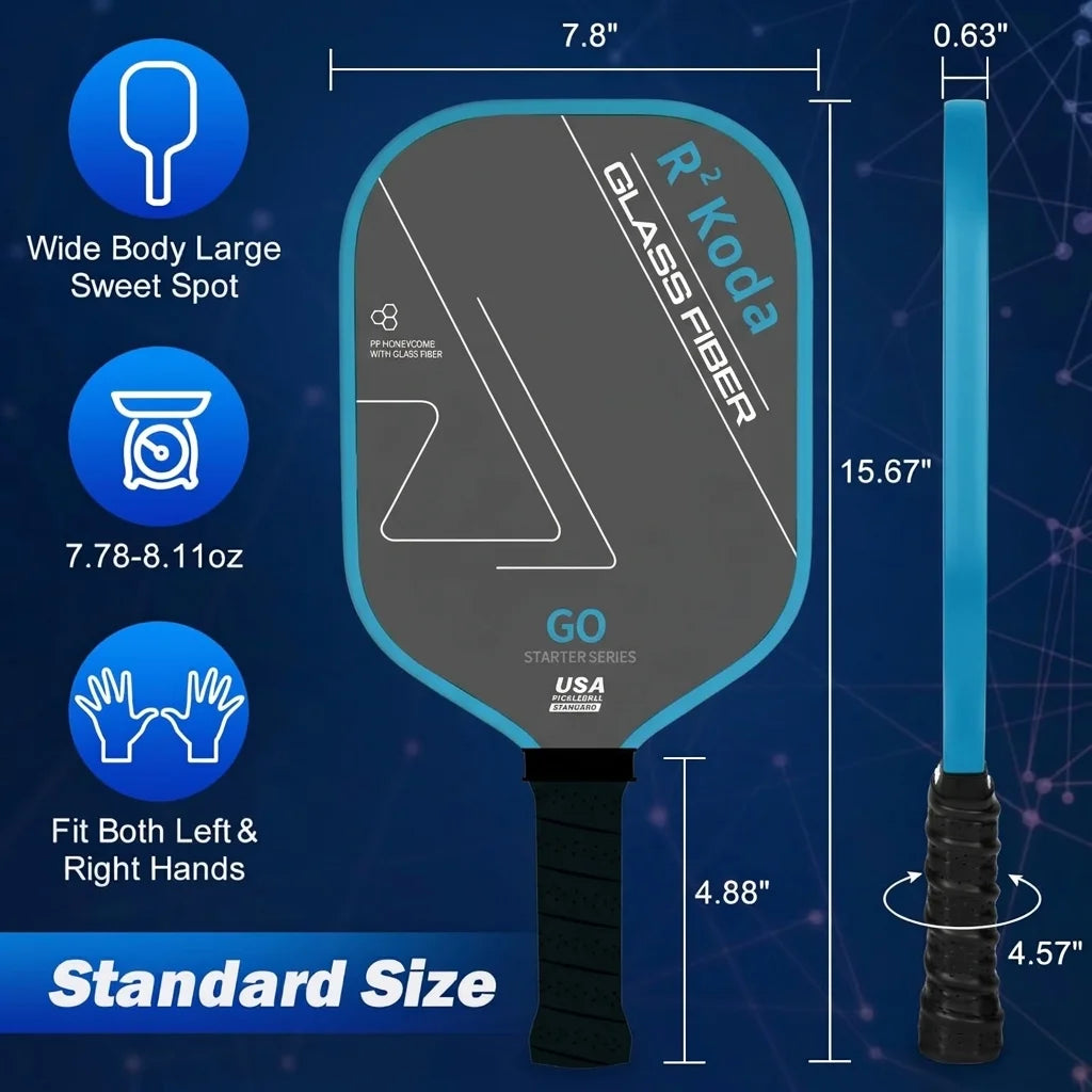 Solid Fiberglass Pickleball Set PP Honeycomb Eco-Friendly Training Portable Complete Kit
