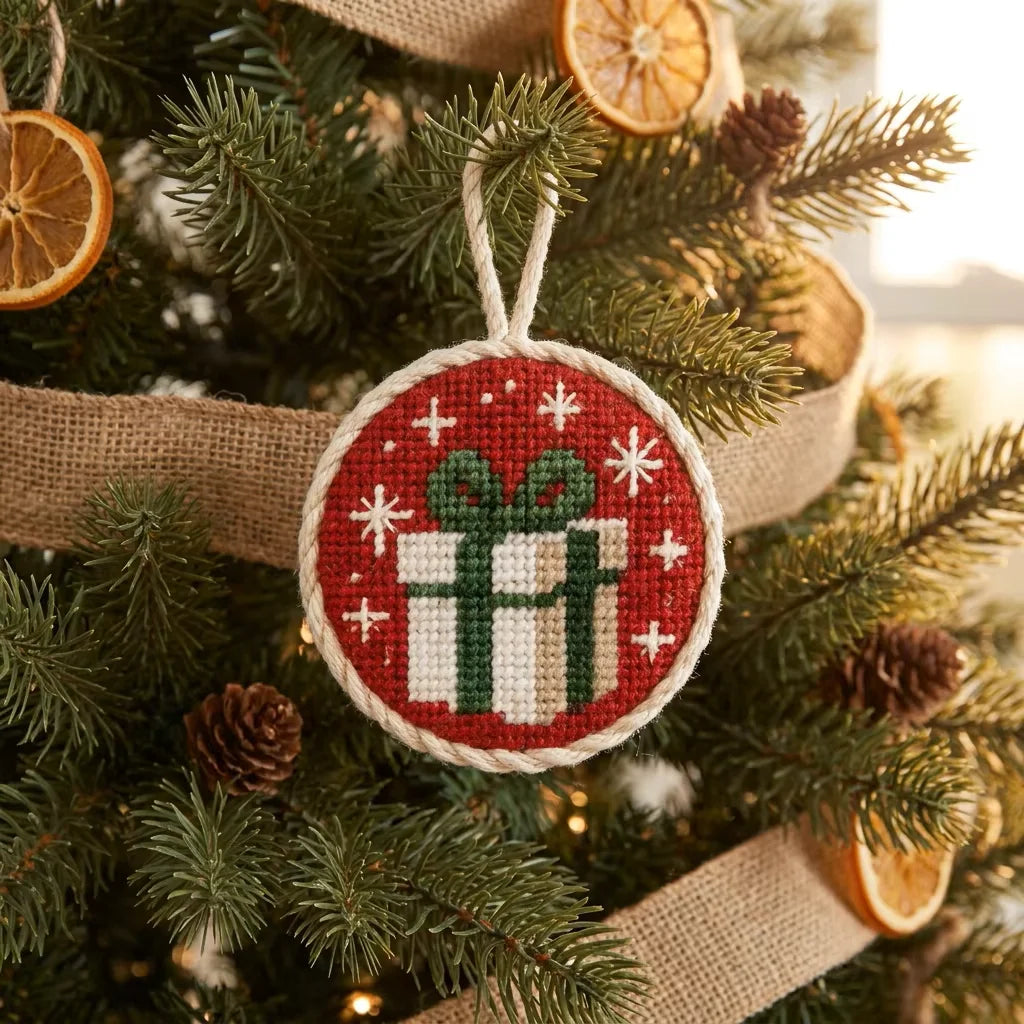 Customizable Decoration Fashionable Embroidered Christmas Tree Needlepoint Ornament