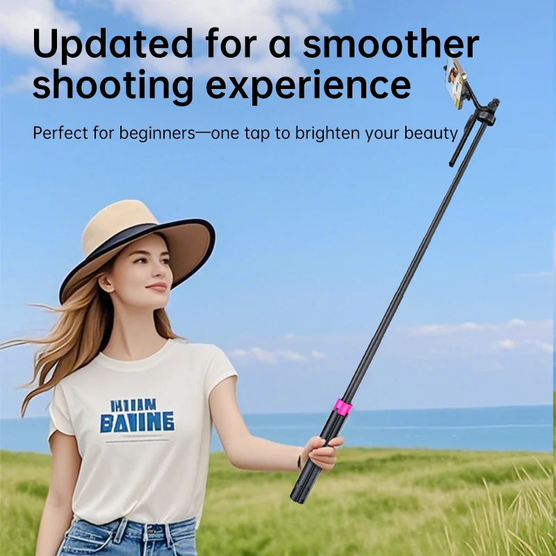 1.7M Aluminum Alloy Foldable Mini Tripod with Telescopic Selfie Stick for Camera
