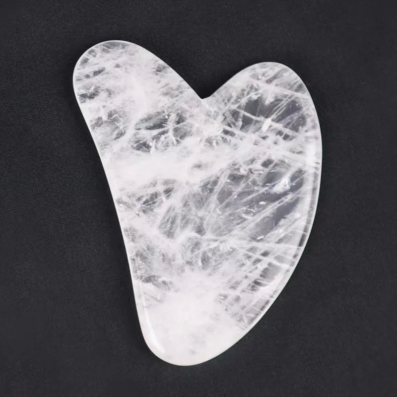 Natural Crystal Gua Sha Stone with Optional Face Roller in 9 Colors