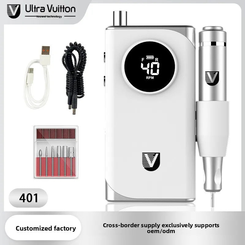 40000RPM Electric Nail Drill Machine 2600mAh Type-C 12H Runtime LCD Display F/R Aluminum