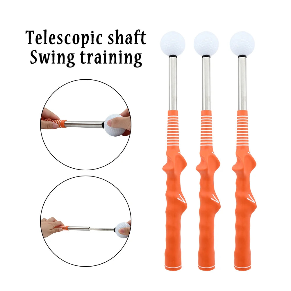 Golf Stretchable Training Golf Training Aids Swing Trainer Stick Telescopic Bars Ribbon