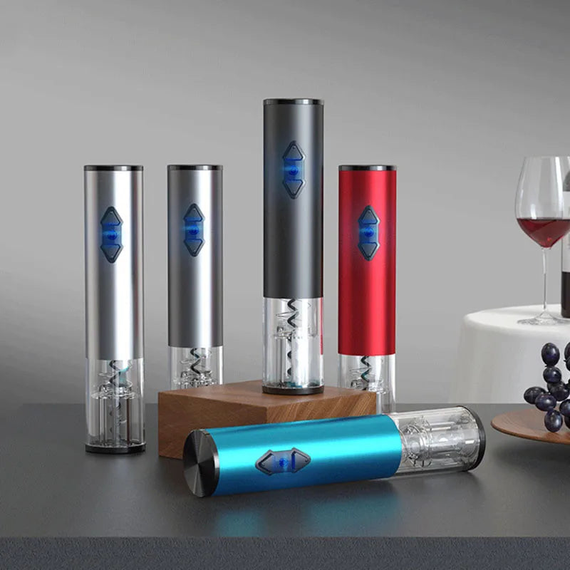 Electric Wine Bottle Opener Automatic Corkscrew with Foil Cutter Stainless Steel Gift