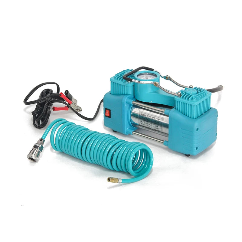 Portable Double Cylinder Tyre Inflator DC 12v Rapid Tire Inflator with LED Emergency