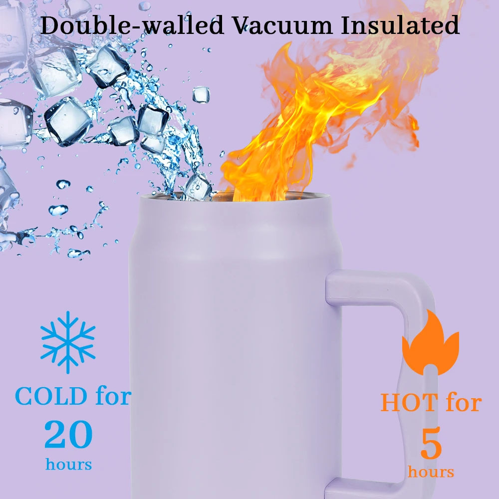 40oz Stainless Steel Insulated Tumbler with Straw Customized Design For Water Coffee Iced