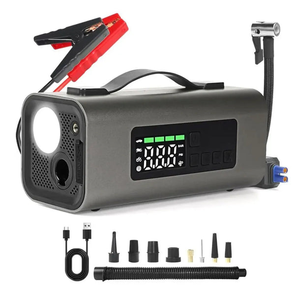Multi Functional 6 In 1 Cordless Lithium Battery Car Jump Starter Tire Inflator Blower