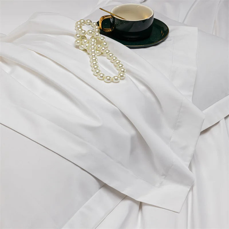 Hotel Linen 60s Pure White Satin Rectangle Pillowcase with Active Printing and Dyeing