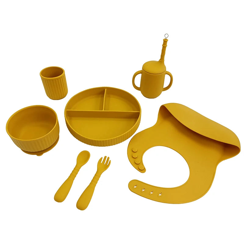 Silicone Tableware Baby Products Eating Set Feeding Supplies Dining Plate Set Baby