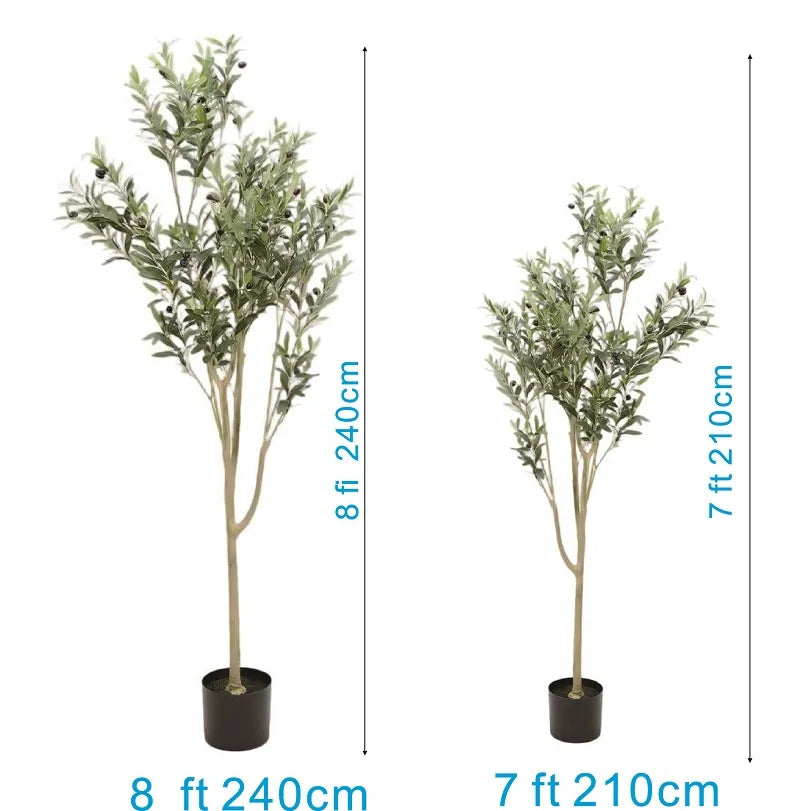 Artificial Olive Tree in 6, 7 or 8 ft, Plastic Faux Plant for Indoor or Outdoor