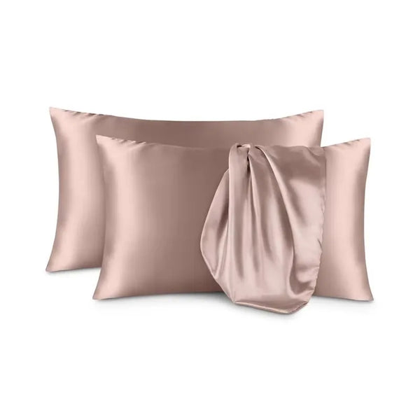 Customizable 100% Silk Satin Pillowcase 22 Momme Seamless Silver Ion Antibacterial Zipper
