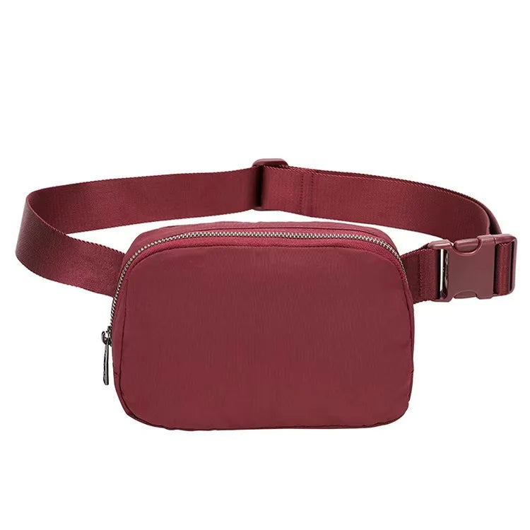 Women'S 1L Nylon Sling Bag Adjustable Waist Fanny Pack Hip Bag Yoga Sports Crossbody Bag