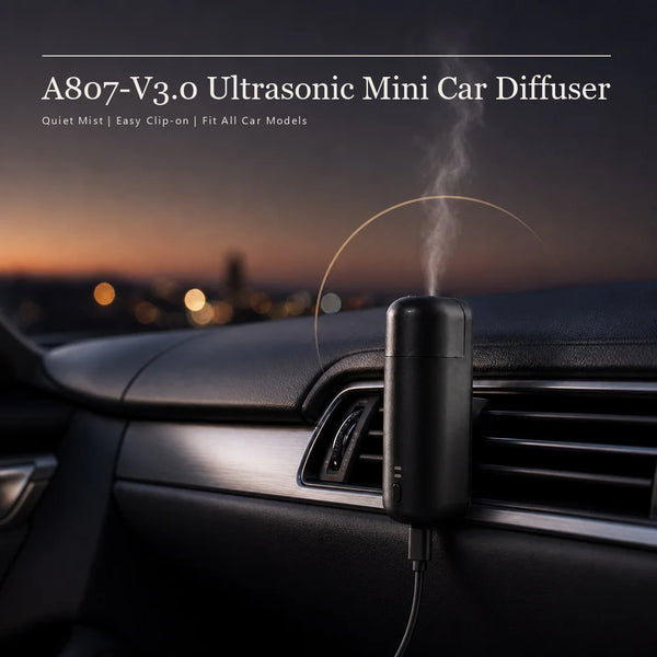 Luxury Ultrasonic USB Car Aroma Diffuser Vent Clip Mini Fragrance Air Freshener Car