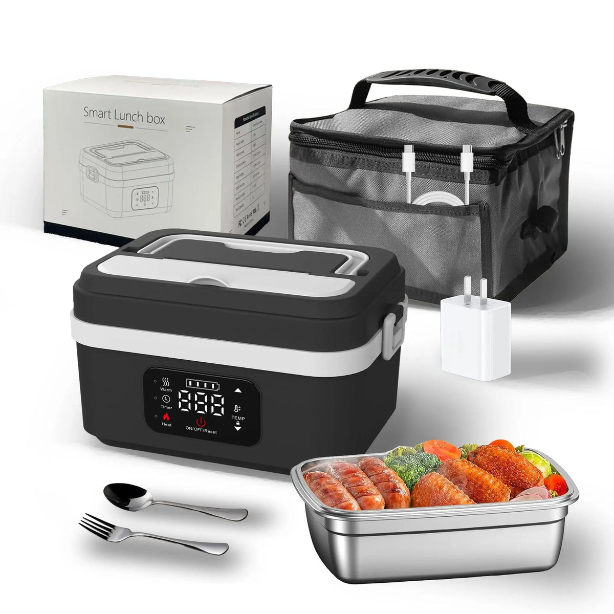 Portable Cordless Electric Lunch Boxes Automatic Self-Heating Food Warmer for Office