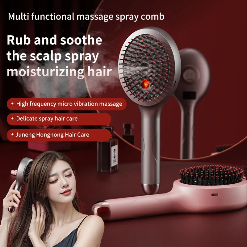 Electric Scalp Comb Full Body Relaxing Kneading Vibration Spray Hair Massager Head