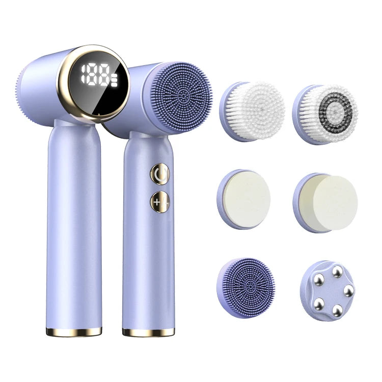 Led Waterproof Face Cleaning Brush Exfoliating Massage Face Wash Brush Silicone Electric
