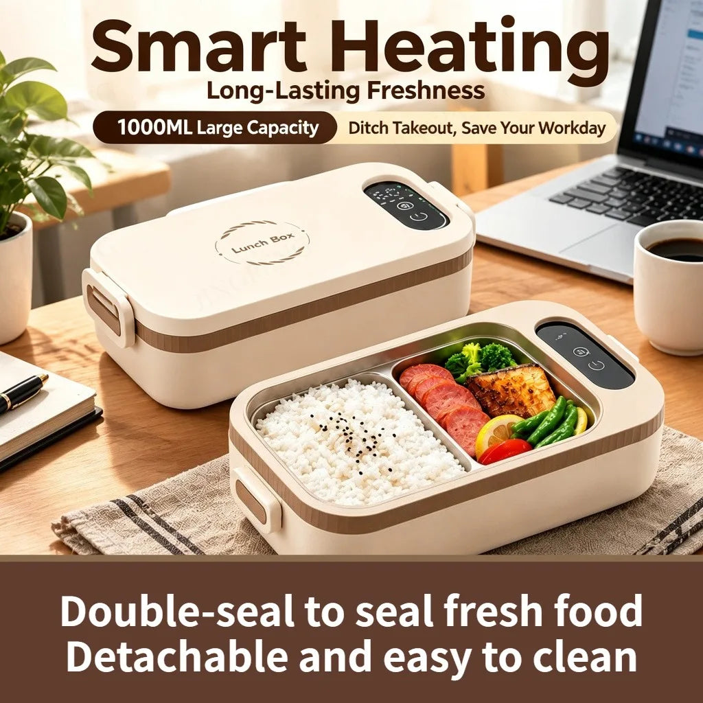 Digital Display 12000mAh USB Rechargeable Electric Lunch Box Portable Heating Bento Box