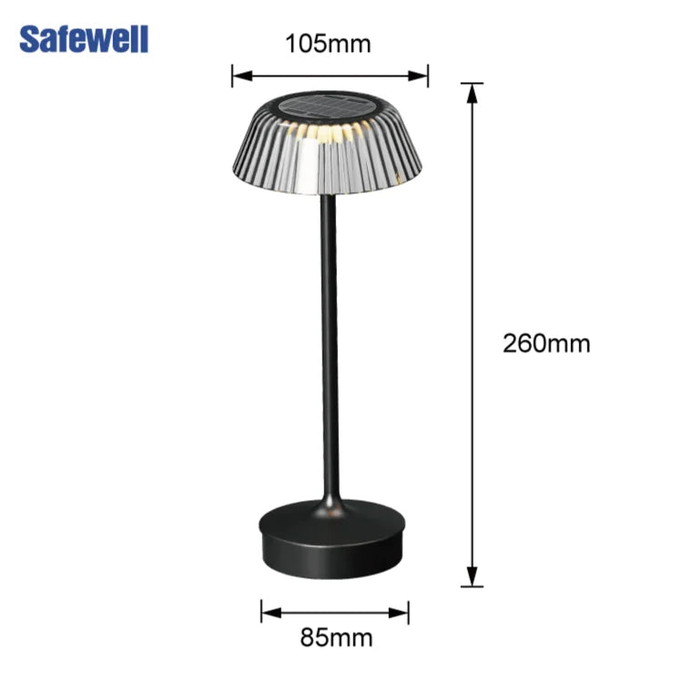 Modern Solar Rechargeable ABS Cordless LED Table Lamp RGBW Touch Dimmable IP54 Waterproof