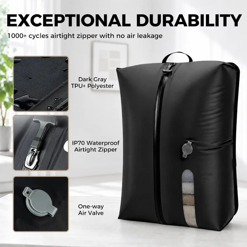 TPU Material Travel Vacuum Bags Pump Reusable Waterproof Durable Tear-Resistant Luggage